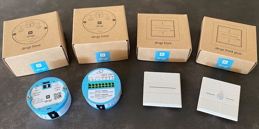 Ecco la base dingz (vista da davanti e da dietro), il dingz front e il dingz front plus.