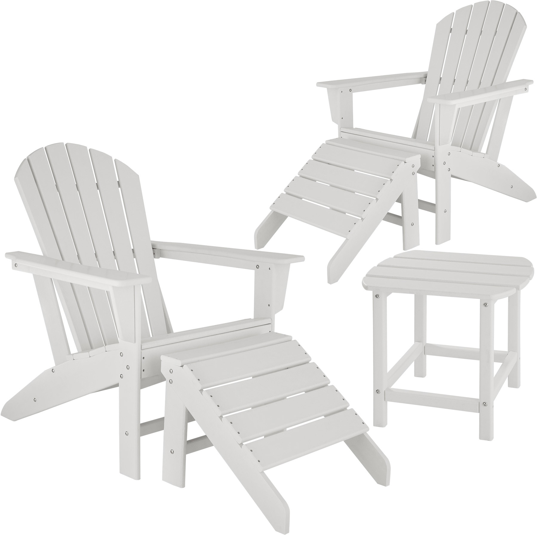 TecTake 2 garden chairs with footrests and weatherproof side table (48 cm) Galaxus