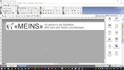 Die erste eigene Beschriftung ist fix erstellt.