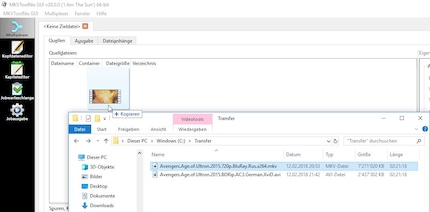 I file possono essere importati anche con il «Drag and Drop».