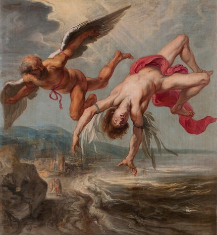 Gemälde «Der Fall des Ikarus» von Rubens. Fliegen endet in der Mythologie meistens im Desaster.