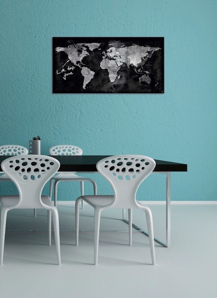 Elegant and convenient, these free-floating magnetic wall boards are great for your living room or office.