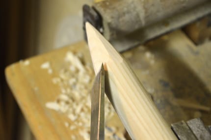 The soft spruce can be easily processed with the chisel.