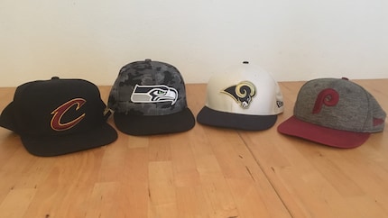 From left to right. A small selection of my current favs: Cleveland Cavaliers, Seattle Seahawks, St. Louis Rams, Philadelphia Phillies