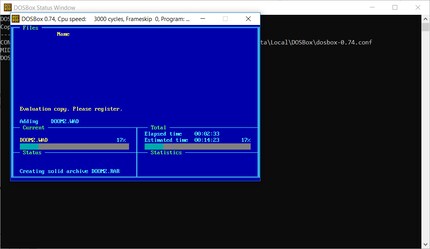 Das packen der Dateien dauert stets länger, als die vorangeschlagene Gesamtzeit zeigt.