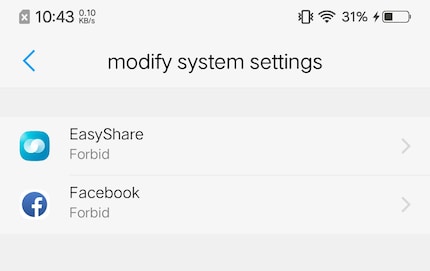 These applications cannot change system settings