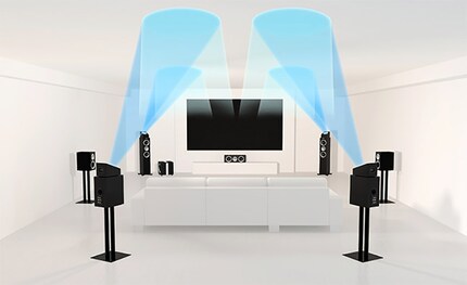 Display of a configuration with upfiring speakers.