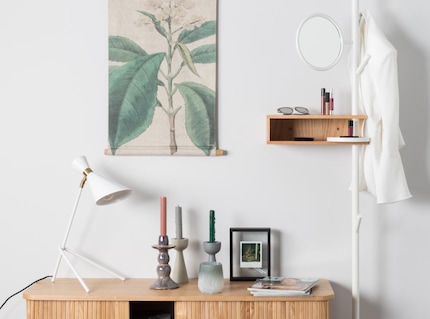 Three-in-one: A combination mirror, wardrobe and shelf saves precious space. Image: Zuiver