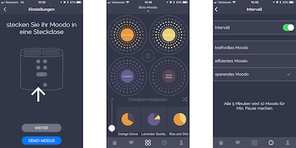 De la mise en place du boîtier à la table de mixage des parfums et aux différents intervalles : Tout passe par l'application.