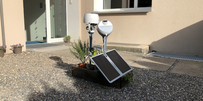 It might look like an Area 51 crash site, but it's the BloomSky weather station. It might look like an Area 51 crash site, but it's the BloomSky weather station.