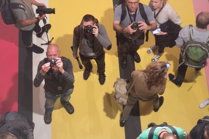 Der Stand von Olympus bot Gelegenheit, witzige Fotos zu machen