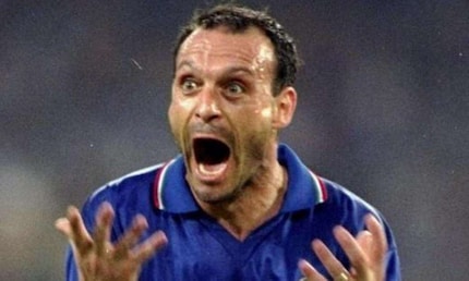 Einmal und nie wieder: Toto Scillaci war der Superstar der WM 1990. Einmalig und nicht nachstellbar auch sein Gesichtsausdruck beim Torjubel.