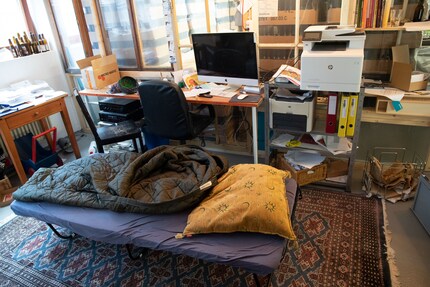 La camera da letto dell'ufficio del birrificio.