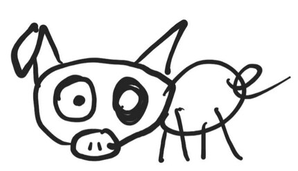 A legendarily good little pig, drawn on the Note 9