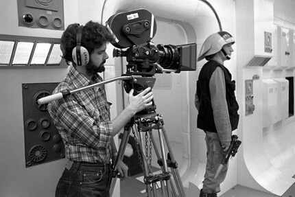 Lucas during the filming of the 1977 «Star Wars»