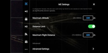 Advanced Settings - Turn on Aircraft Arm LEDs - ON/OFF