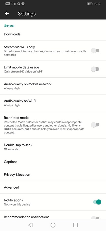 Der Settings Screen beisst sich visuell mit dem Rest der App