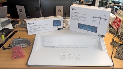 Shame the monitor arms aren't included and have to be purchased separately.