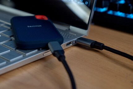 USB-C delivers the data to the device