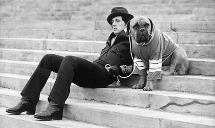 Sylvester Stallone and Butkus, 1976