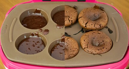 Links roh, rechts gebacken. Offensichtlich.