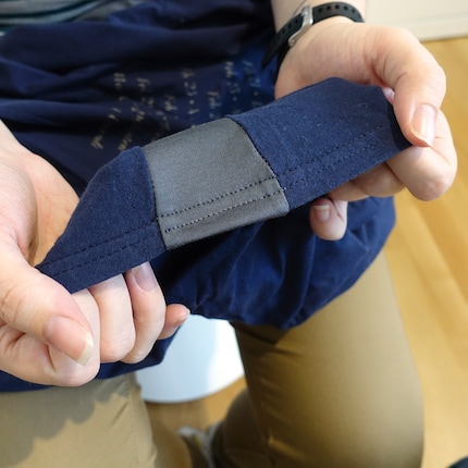 Pour que la couture s'accorde avec celle existante, on double la couture.