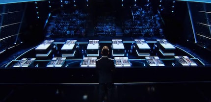 L'arène: ici sont assis les candidats (source:Netflix).