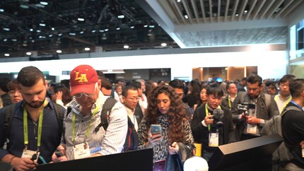 The crowd at the LG stand is huge