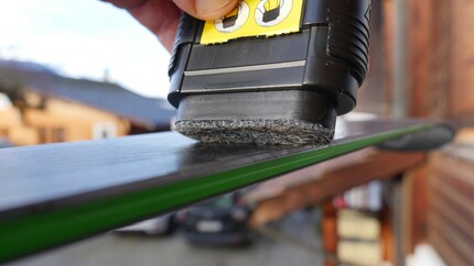... then polish with the felt part. Best done in the open air!