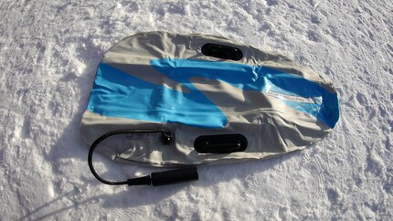 Large air chamber; small pump. After no more than three minutes, you’re ready to go.