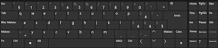 Tastaturbelegung für die italiensichsprachige Schweiz