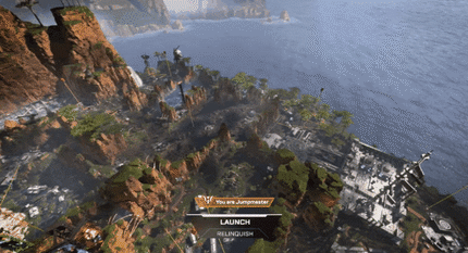 The team jumps together.