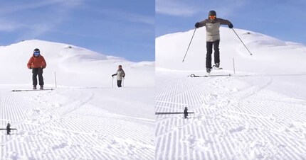 Bend your knees and then hop.