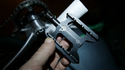 The pedals are light and grippy, but not too sharp-edged.