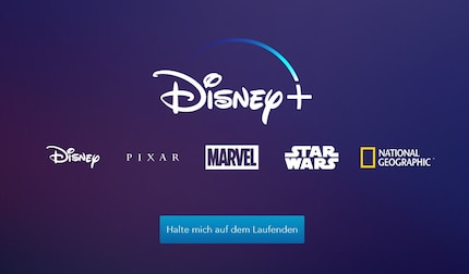Die Website des Disney Streaming Service im März 2019