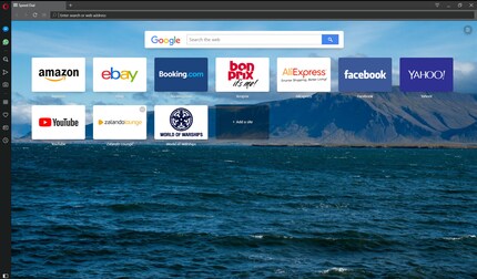 The homepage of the current Opera version