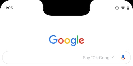 Der Notch im Screenshot des Google Pixel 3 XL