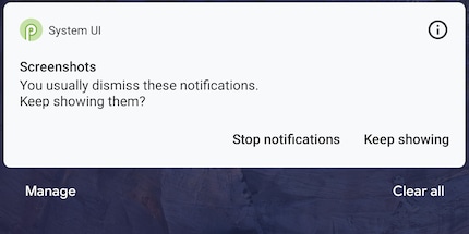Notification, geh weg. Für immer