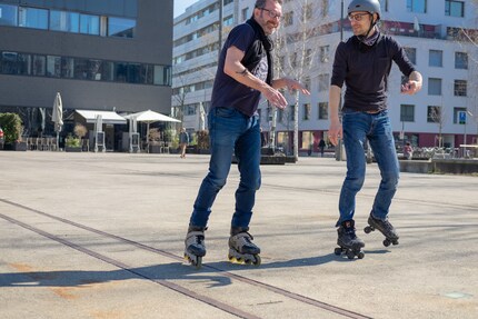 Auf zu neuen Ufern! Ganz von den Skates kommt Jürg sicher nicht los.