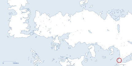 Asshai è situata nell’area sud-est del Continente Orientale
