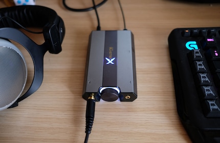The SoundblasterX G6 is a USB sound card and headphone amplifier in one
