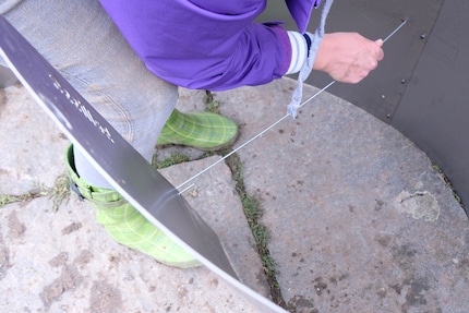 Der Stab hält die Spirale in Form.