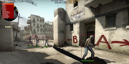 Ein Aimbot, wie hier in CSGO, zeigt dem Spieler die Location seiner Gegner an und hilft beim Zielen. Quelle: Insanity Cheats
