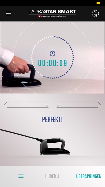 Beim zweiten Mal werde ich von meinem Coach mit einem «Perfekt» belohnt.