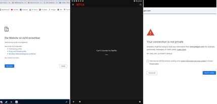 Lorsque des pages sont bloquées, des messages très différents apparaissent.