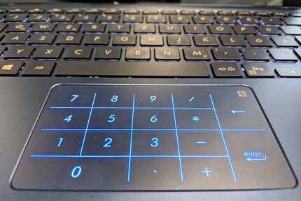 Number pad on the touchpad.