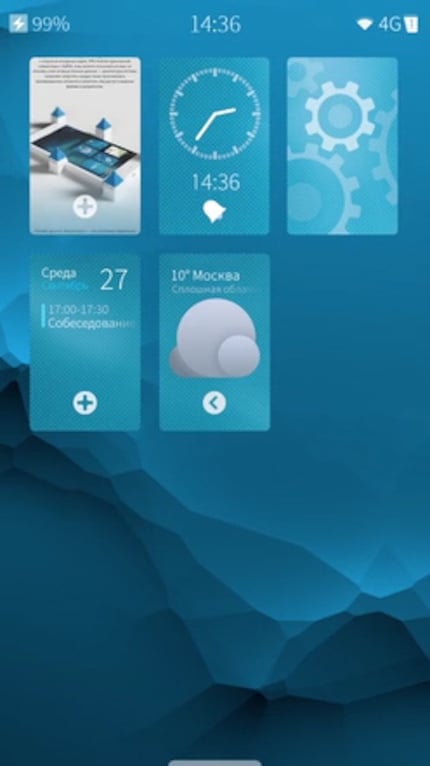 Der Home Screen unter OMPs Sailfish-Version