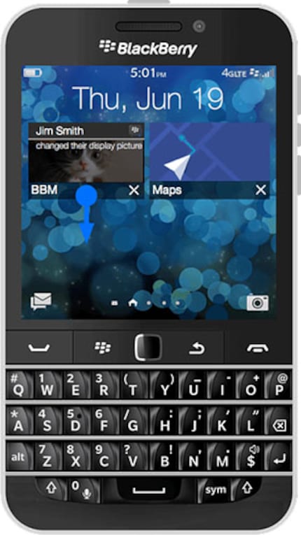 next to a Blackberry Q20