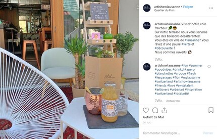 Die Café-Bar Artishow verwendet Pasta als Strohhalm. Bild von Instagram: Benutzer «artishowlausanne»