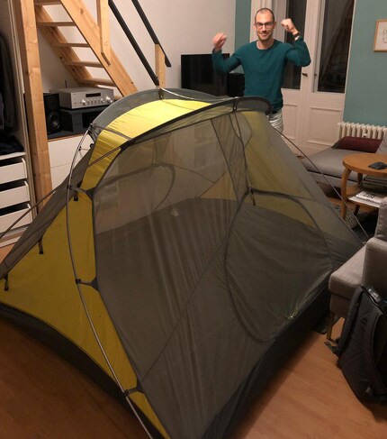 Right in the living room.